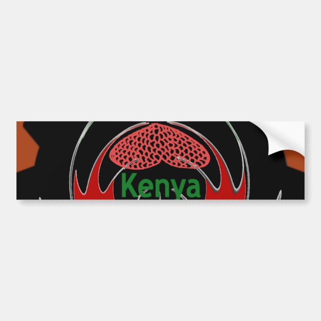 Kenya Butterfly Flag Kunst - Hakuna Matata Patriot Autoaufkleber (Vorne)