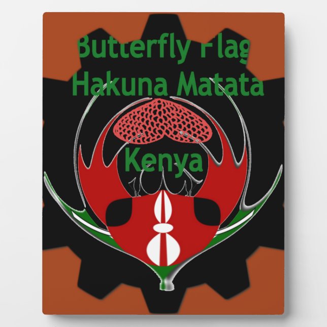 Kenya Butterfly Flag Kunst - Hakuna Matata Patriot Fotoplatte (Vorderseite)