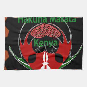 Kenya Butterfly Flag Kunst - Hakuna Matata Patriot Handtuch