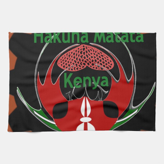 Kenya Butterfly Flag Kunst - Hakuna Matata Patriot Handtuch (Horizontal)
