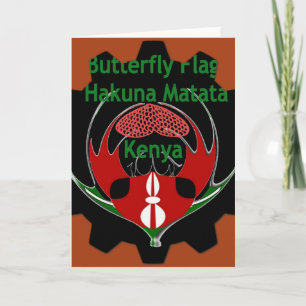 Kenya Butterfly Flag Kunst - Hakuna Matata Patriot Karte