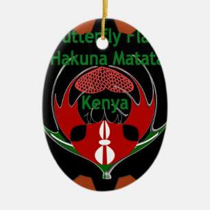 Kenya Butterfly Flag Kunst - Hakuna Matata Patriot Keramik Ornament