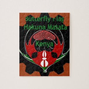 Kenya Butterfly Flag Kunst - Hakuna Matata Patriot Puzzle