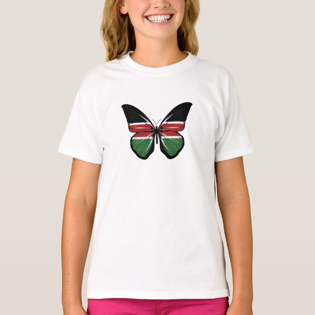 Kenya Butterfly Flag T-Shirt (Vorderseite)