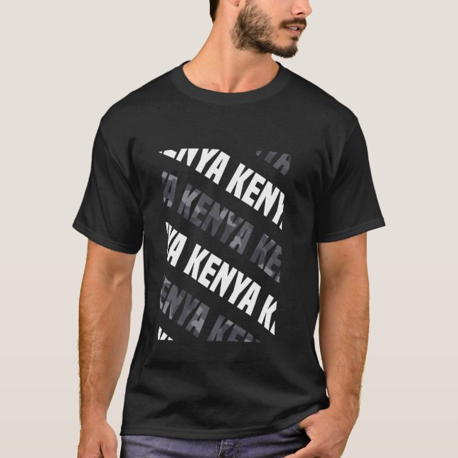 Kenya Camouflage Pattern Gray Camouflage T-Shirt (Vorderseite)