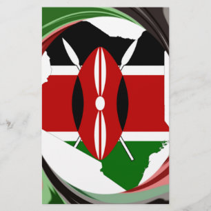Kenya Celebration Colorful Flag Map Vektor Artwork