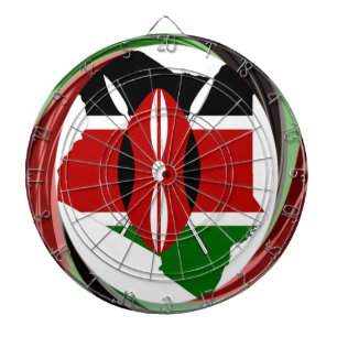 Kenya Celebration Colorful Flag Map Vektor Artwork Dartscheibe