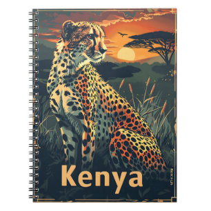 Kenya Cheeatah Sonnenuntergang Notizblock