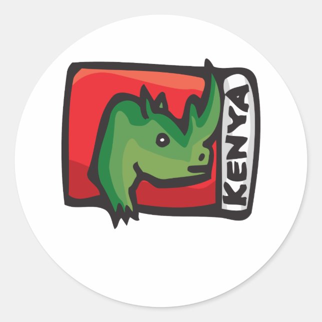 Kenya Design Runder Aufkleber (Vorderseite)