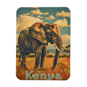 Kenya Elefant Vintage Magnet