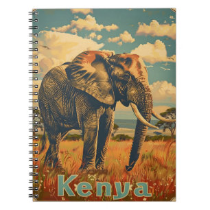 Kenya Elephant Vintag Notizblock