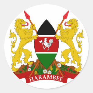 Kenya-Emblem Runder Aufkleber