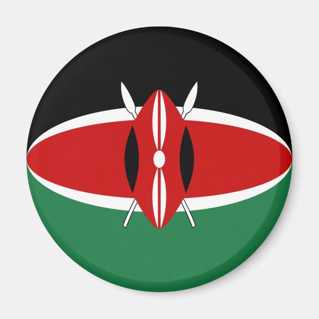 Kenya Fisheye Flag Magnet (Vorne)