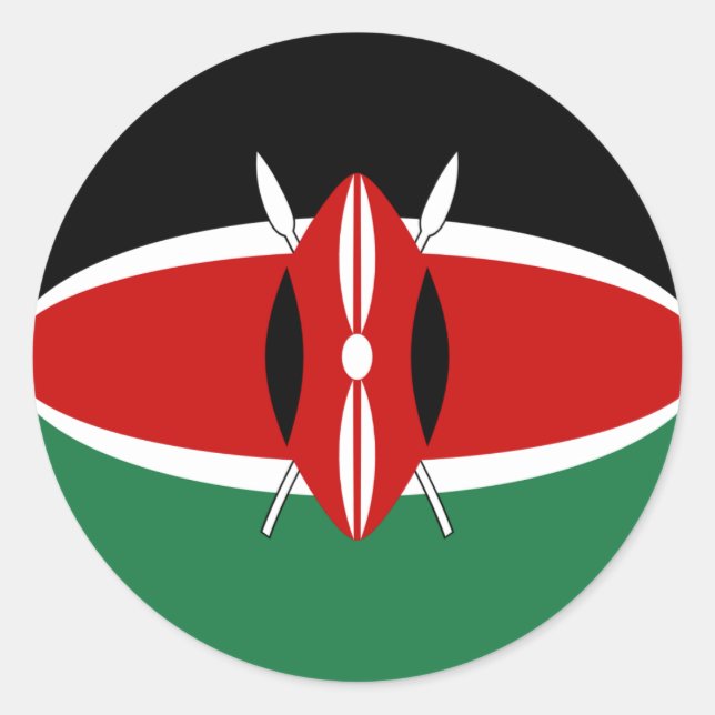 Kenya Fisheye Flag Sticker (Vorderseite)