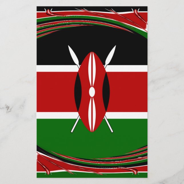 Kenya Flag Art - Patriotic & Modern Design Briefpapier (Vorderseite)