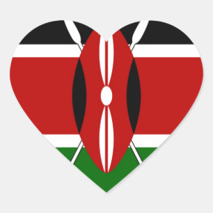 Kenya Flag Art - Patriotic & Modern Design Herz-Aufkleber