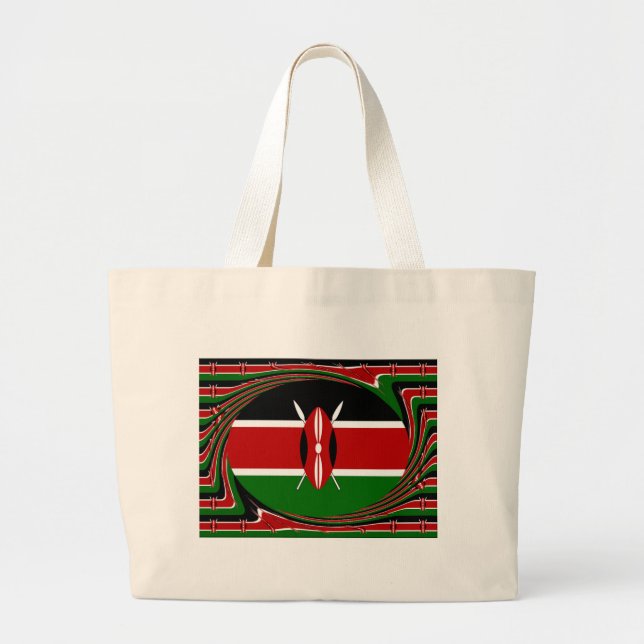 Kenya Flag Art - Patriotic & Modern Design Jumbo Stoffbeutel (Vorne)