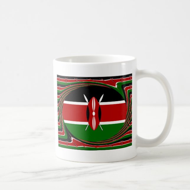 Kenya Flag Art - Patriotic & Modern Design Kaffeetasse (Rechts)