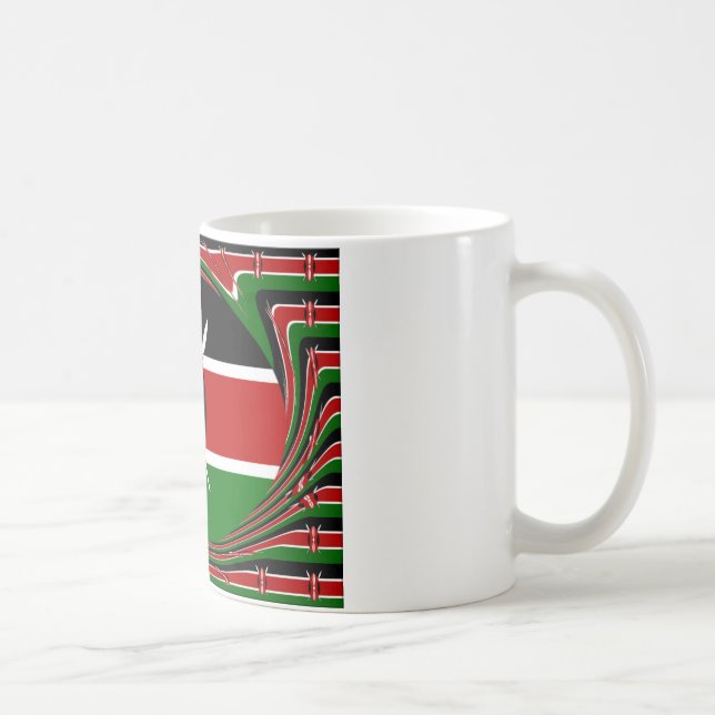 Kenya Flag Art - Patriotic & Modern Design Kaffeetasse (Rechts)