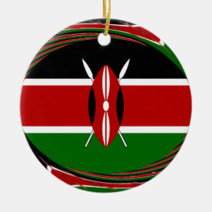 Kenya Flag Art - Patriotic & Modern Design Keramikornament
