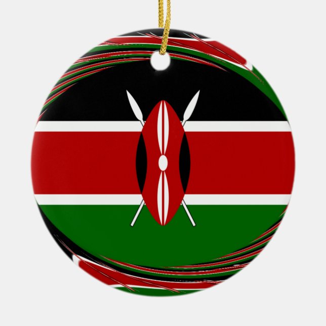 Kenya Flag Art - Patriotic & Modern Design Keramikornament (Vorne)