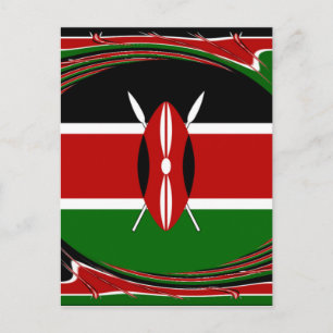 Kenya Flag Art - Patriotic & Modern Design Postkarte