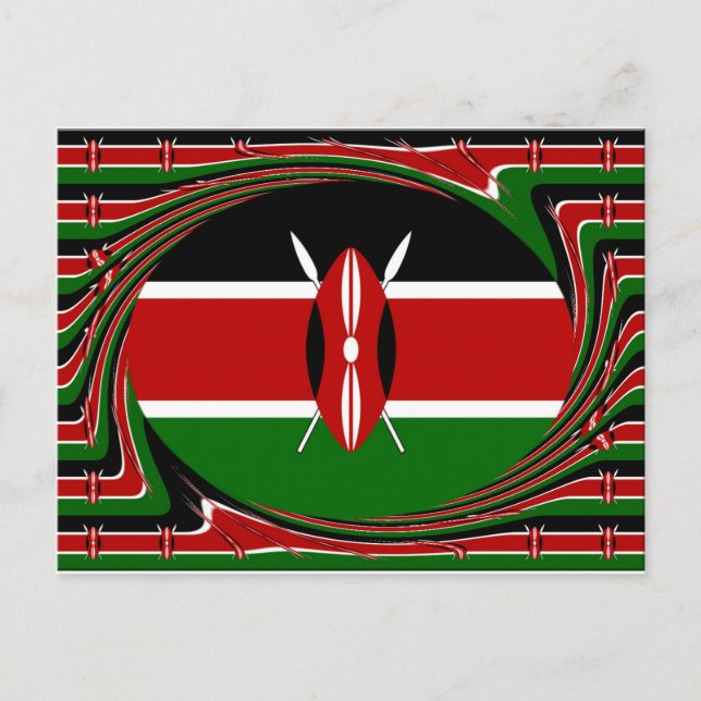 Kenya Flag Art - Patriotic & Modern Design Postkarte (Vorderseite)