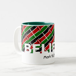 KENYA FLAG Christliche GLAUBE Mark 9:23 Custom Zweifarbige Tasse