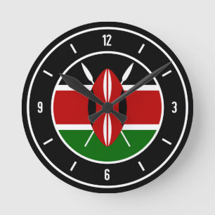 Kenya Flag Elegant Runde Wanduhr