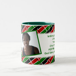 KENYA FLAG Foto-Vorlage Ihren Text hinzufügen Zweifarbige Tasse
