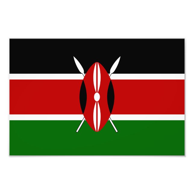 Kenya Flag Fotodruck (Vorne)