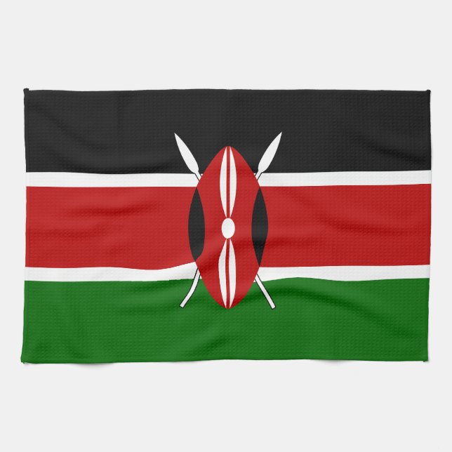 Kenya Flag Geschirrtuch (Horizontal)
