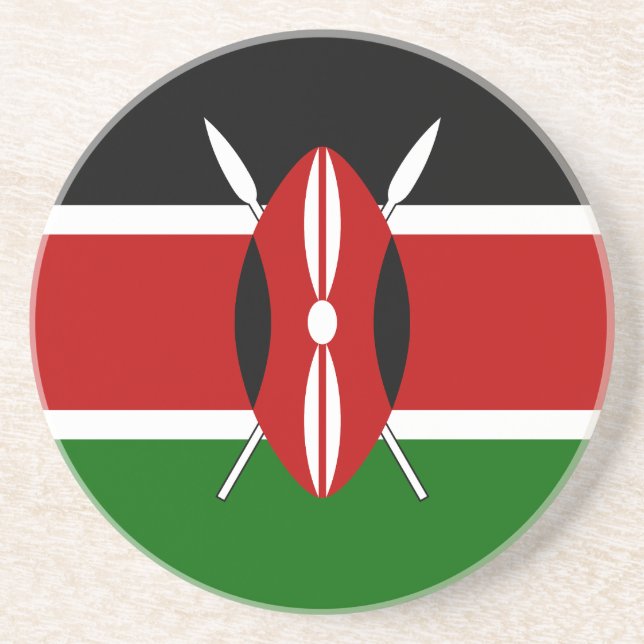 Kenya Flag Getränkeuntersetzer (Vorne)