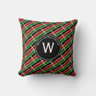 KENYA FLAG Kenyan Customized Monogram Scripture Kissen