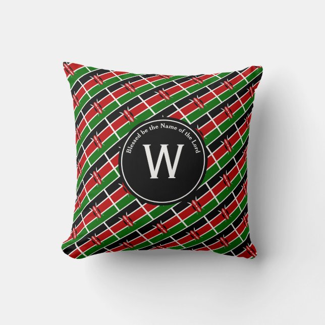 KENYA FLAG Kenyan Customized Monogram Scripture Kissen (Vorderseite)