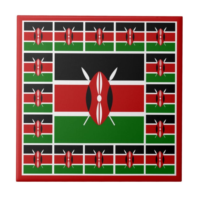 Kenya Flag Keramik Tile / Zuhause Patriots Dekorat Fliese (Vorderseite)