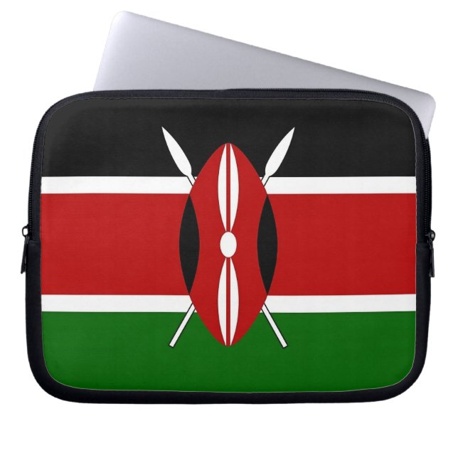 Kenya Flag Laptop Sleeve (Vorderseite)