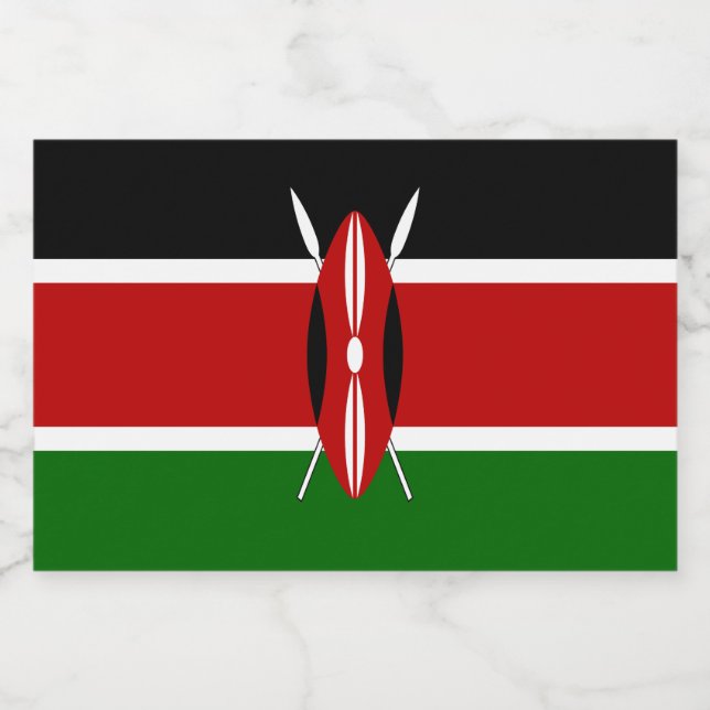 Kenya Flag Lebensmitteletikett (Einzelnes Label)