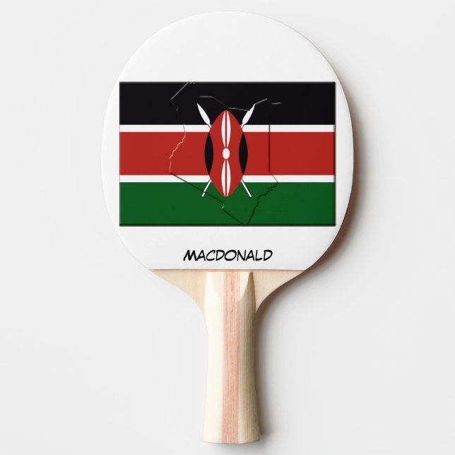 KENYA FLAG & MAP Personalisiert Tischtennis Schläger (Vorderseite)