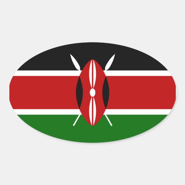 Kenya Flag Oval Sticker (Vorderseite)
