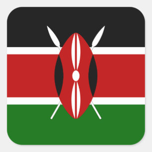 Kenya Flag Quadratischer Aufkleber