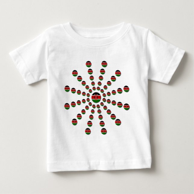 Kenya Flag Radialmuster: Patriotische Kunst & Deko Baby T-shirt (Vorderseite)