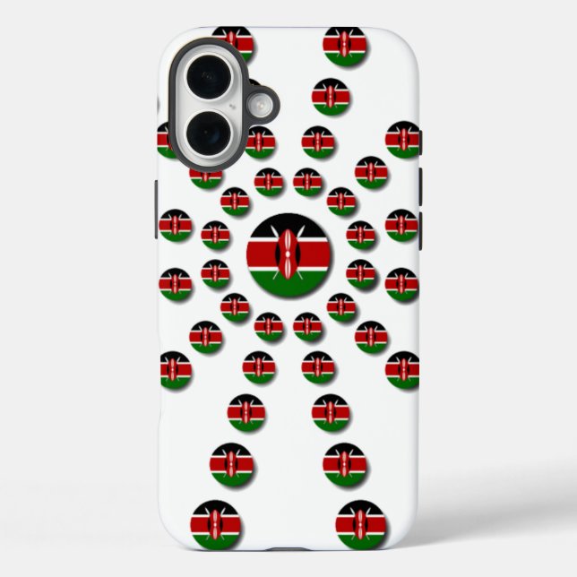 Kenya Flag Radialmuster: Patriotische Kunst & Deko Case-Mate iPhone Hülle (Rückseite)