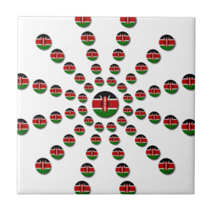 Kenya Flag Radialmuster: Patriotische Kunst & Deko Fliese