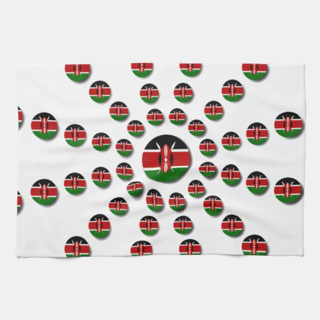 Kenya Flag Radialmuster: Patriotische Kunst & Deko Küchentuch (Horizontal)