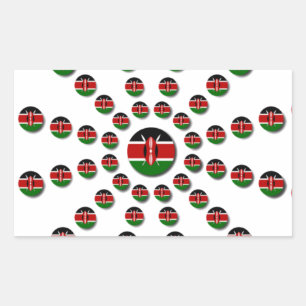 Kenya Flag Radialmuster: Patriotische Kunst & Deko Rechteckiger Aufkleber
