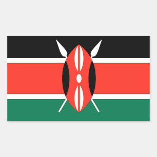Kenya Flag Rechteckiger Aufkleber
