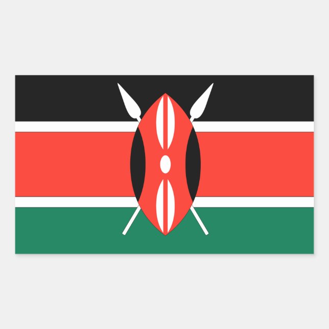 Kenya Flag Rechteckiger Aufkleber (Vorderseite)