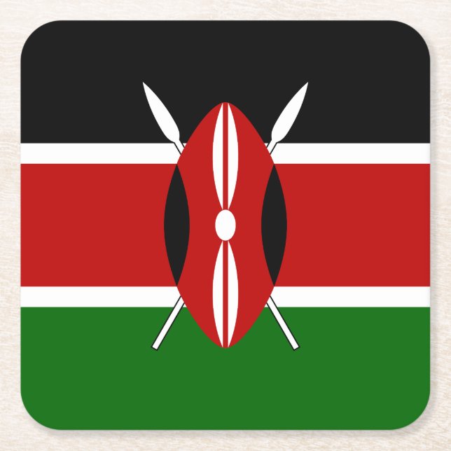 Kenya Flag Rechteckiger Pappuntersetzer (Vorderseite)