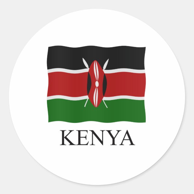 Kenya flag runder aufkleber (Vorderseite)